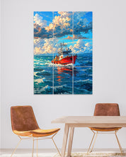 Boat Ocean Scene | Art Set Posters | Nature