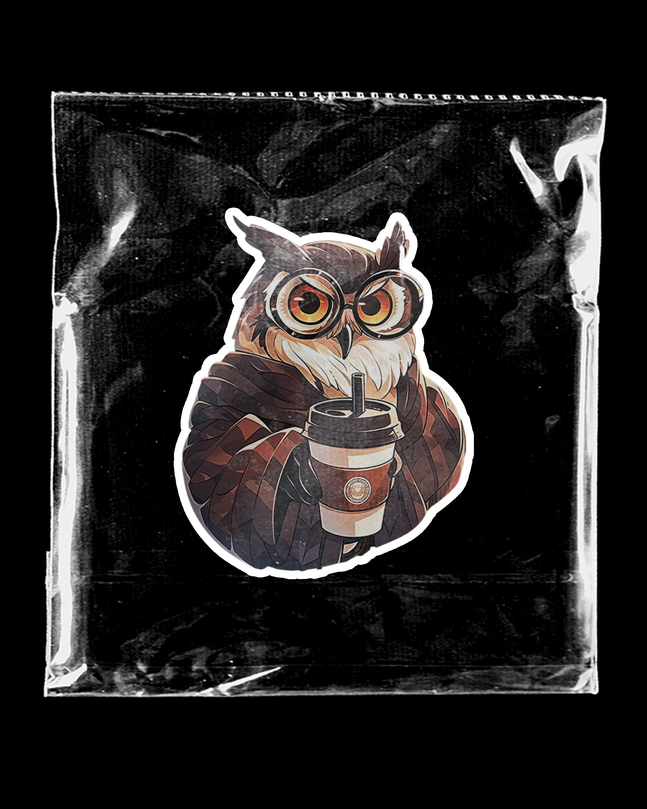 COFFEE WITH OWL STICKER | STICKERS | OWL