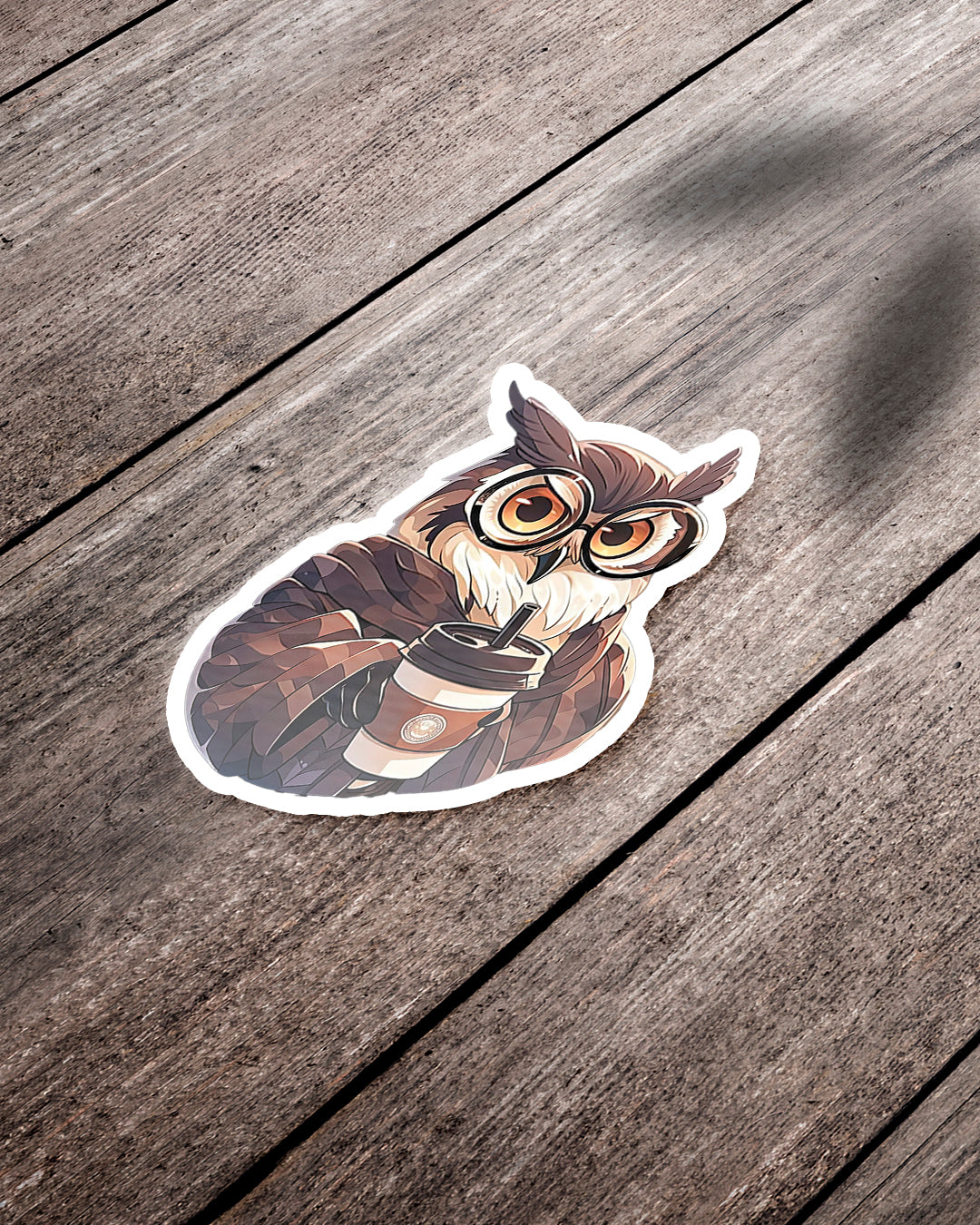 COFFEE WITH OWL STICKER | STICKERS | OWL