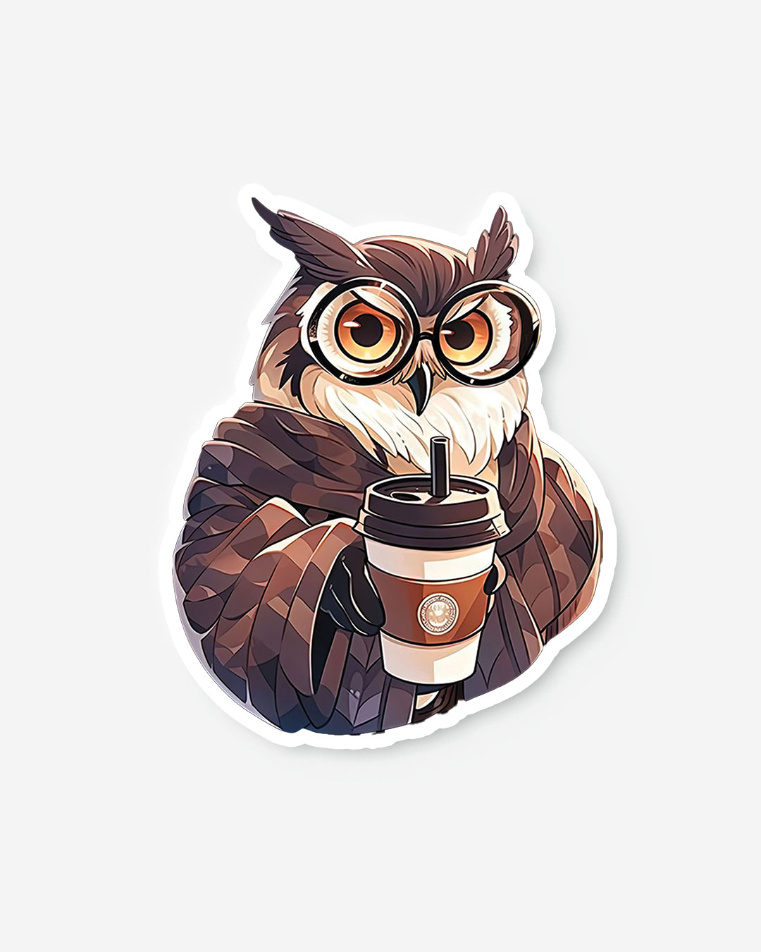 COFFEE WITH OWL STICKER | STICKERS | OWL
